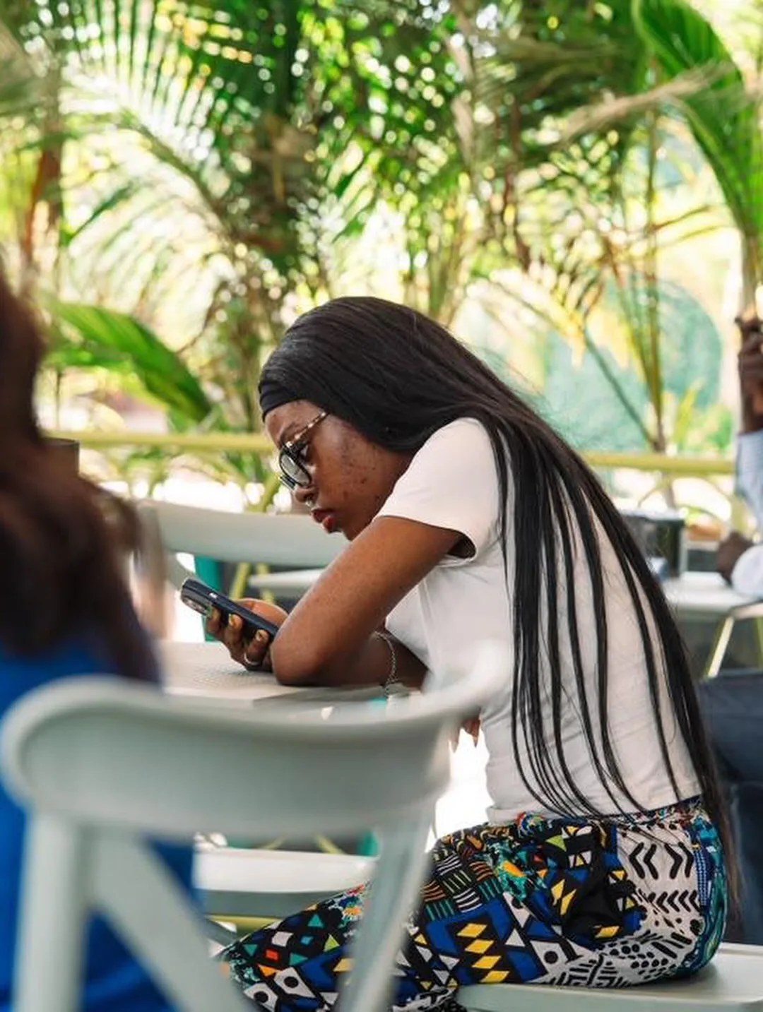 Guest at Sweet Delites café in Fajara