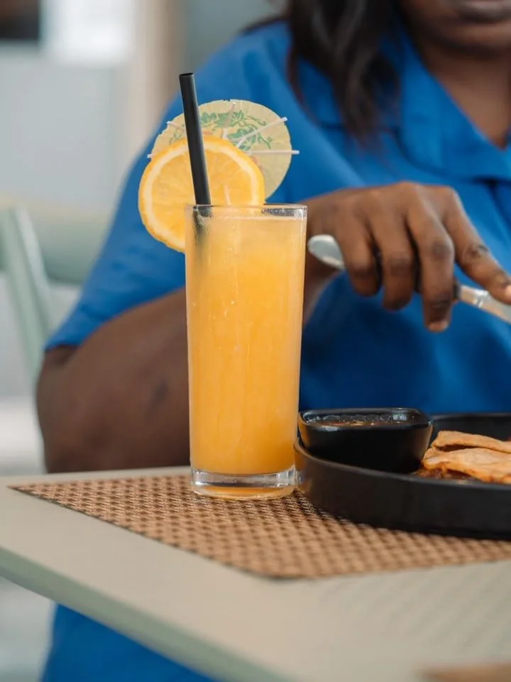 Fresh orange drink at Sweet Delites